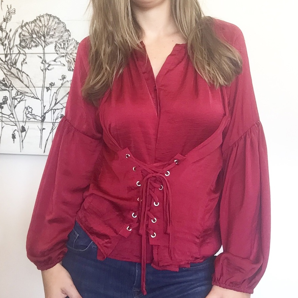 Miss Love 'Captain' Lace Up Top